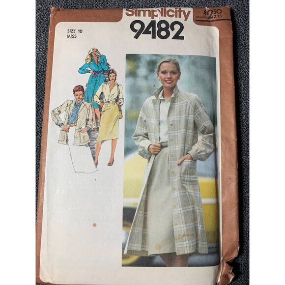 Simplicity Misses Coat Jacket Dress Skirt Blouse Sewing Pattern sz 10 9482 - unc - Picture 7 of 10
